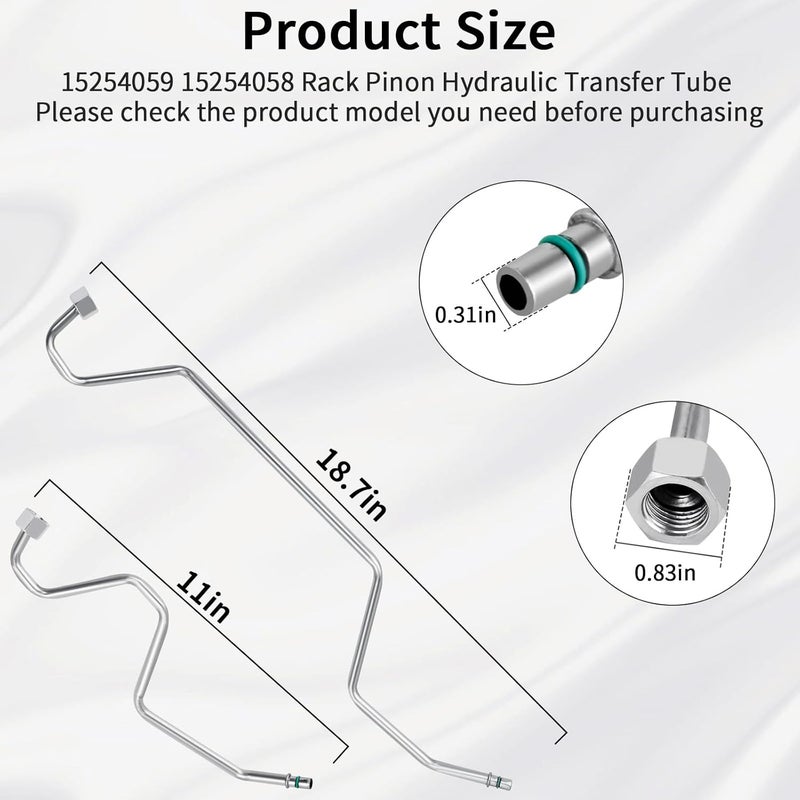 MuHize Power Steering Line Kit - Direct Fit for Chevrolet Escalade/GMC Yukon 2007-2014 | Aluminum Rack & Pinion Transfer Lines Replace #15254059, 15254058 | Leak-Proof OEM Design - Image 5